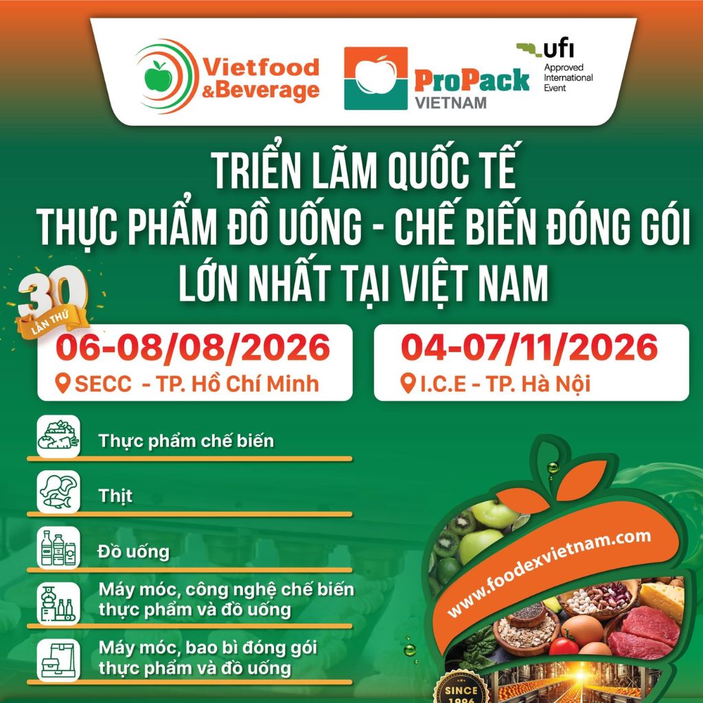 Vietfood &amp; Beverage – ProPack HCM City 2026 | Triển lãm Quốc tế Thực phẩm, Đồ uống và Công nghệ Bao bì lớn nhất Việt Nam